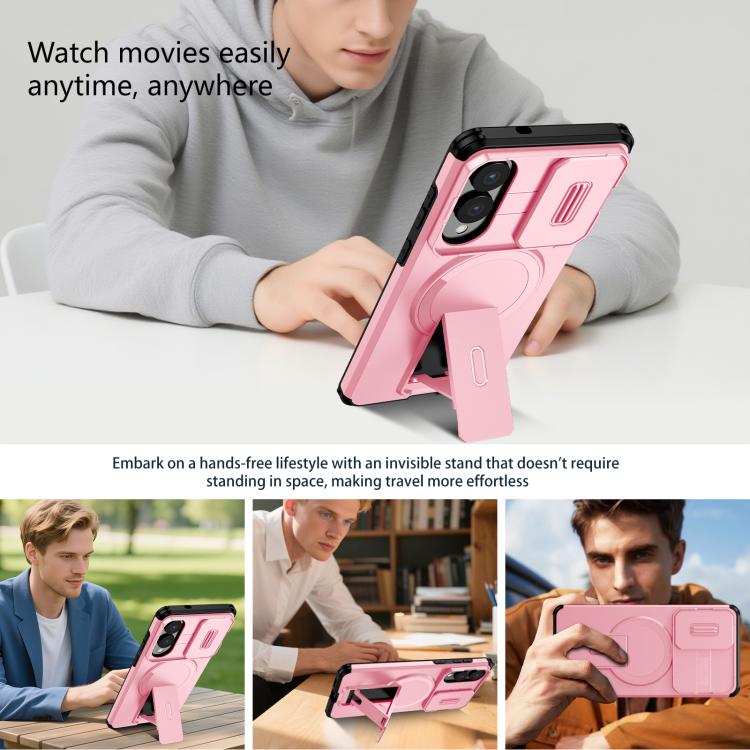 For Samsung Galaxy S25 Edge 5G Sliding Camshield MagSafe Holder Phone Case