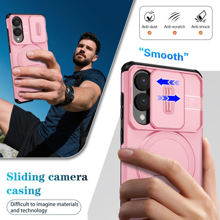 For Samsung Galaxy S25 Edge 5G Sliding Camshield MagSafe Holder Phone Case