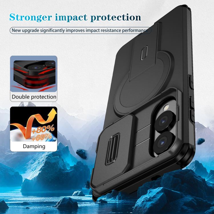 For Samsung Galaxy S25 Edge 5G Sliding Camshield MagSafe Holder Phone Case