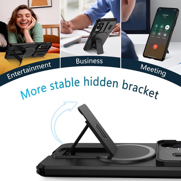 For Samsung Galaxy S25 Edge 5G Sliding Camshield MagSafe Holder Phone Case