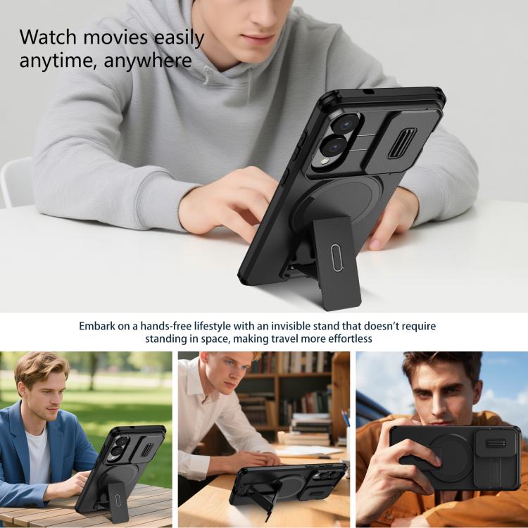 For Samsung Galaxy S25 Edge 5G Sliding Camshield MagSafe Holder Phone Case