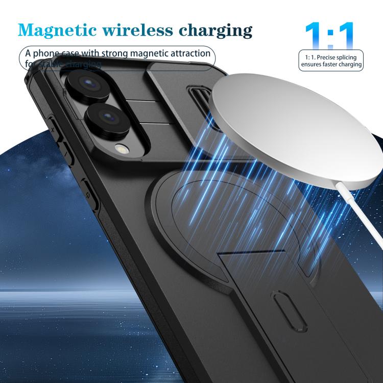 For Samsung Galaxy S25 Edge 5G Sliding Camshield MagSafe Holder Phone Case