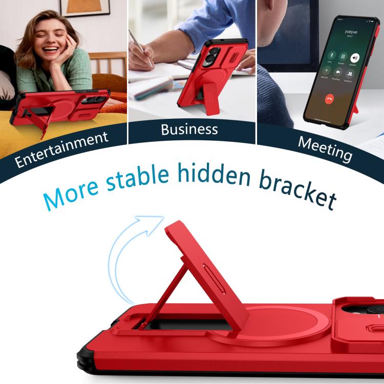 For Samsung Galaxy S25 Edge 5G Sliding Camshield MagSafe Holder Phone Case