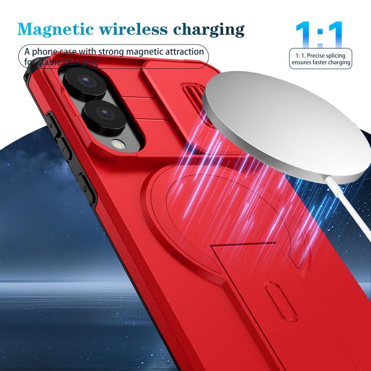 For Samsung Galaxy S25 Edge 5G Sliding Camshield MagSafe Holder Phone Case