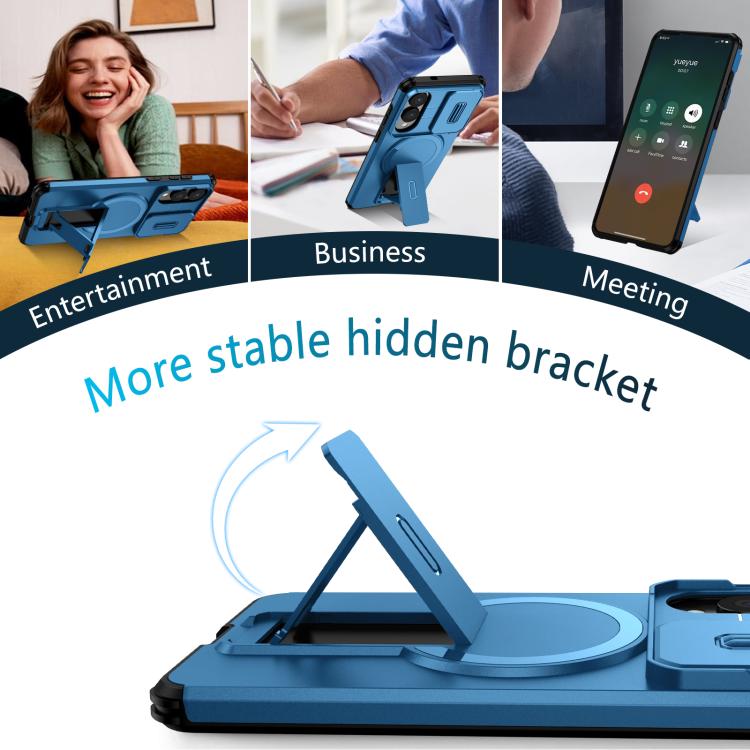 For Samsung Galaxy S25 Edge 5G Sliding Camshield MagSafe Holder Phone Case
