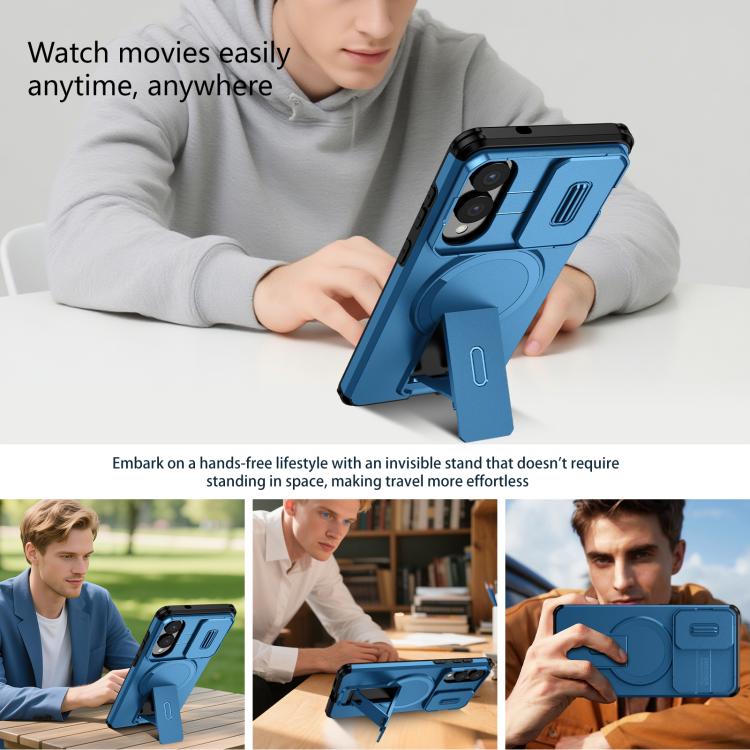 For Samsung Galaxy S25 Edge 5G Sliding Camshield MagSafe Holder Phone Case