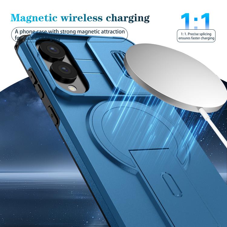 For Samsung Galaxy S25 Edge 5G Sliding Camshield MagSafe Holder Phone Case