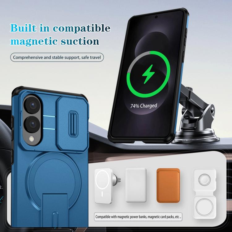 For Samsung Galaxy S25 Edge 5G Sliding Camshield MagSafe Holder Phone Case