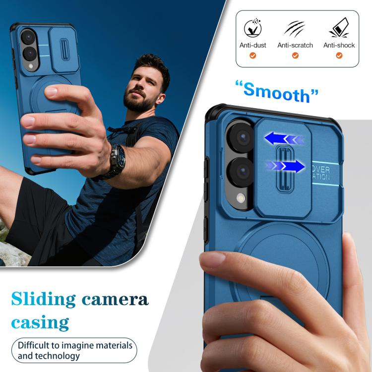 For Samsung Galaxy S25 Edge 5G Sliding Camshield MagSafe Holder Phone Case