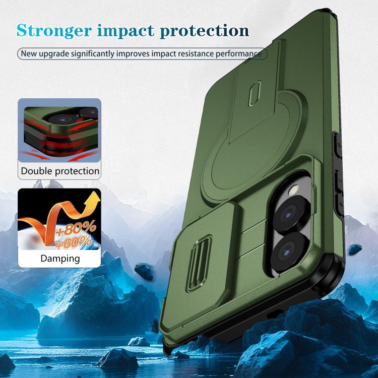 For Samsung Galaxy S25 Edge 5G Sliding Camshield MagSafe Holder Phone Case