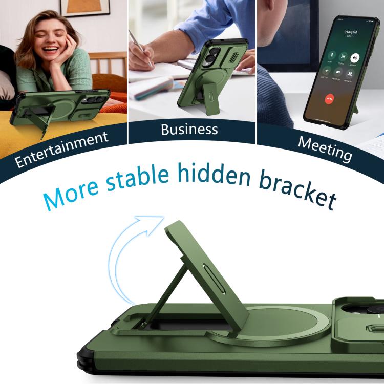 For Samsung Galaxy S25 Edge 5G Sliding Camshield MagSafe Holder Phone Case