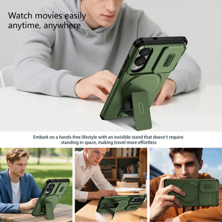 For Samsung Galaxy S25 Edge 5G Sliding Camshield MagSafe Holder Phone Case