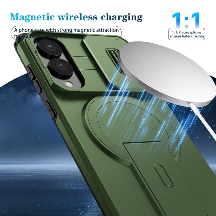 For Samsung Galaxy S25 Edge 5G Sliding Camshield MagSafe Holder Phone Case