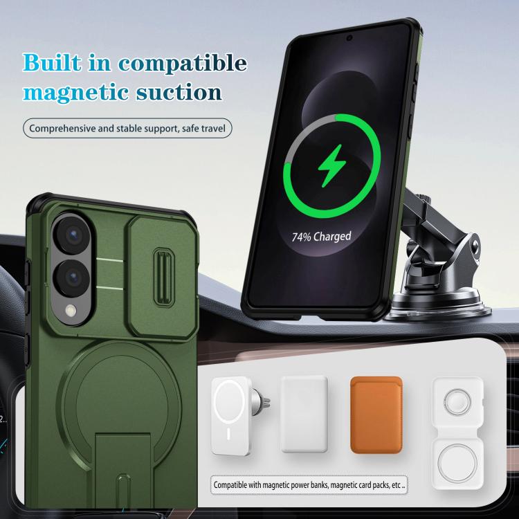 For Samsung Galaxy S25 Edge 5G Sliding Camshield MagSafe Holder Phone Case