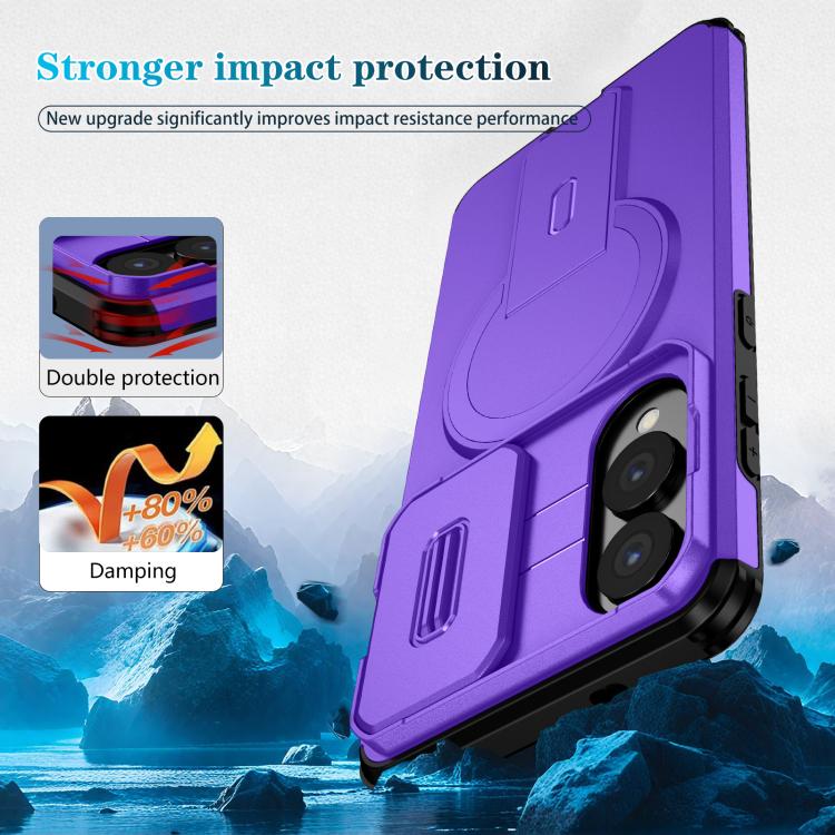 For Samsung Galaxy S25 Edge 5G Sliding Camshield MagSafe Holder Phone Case