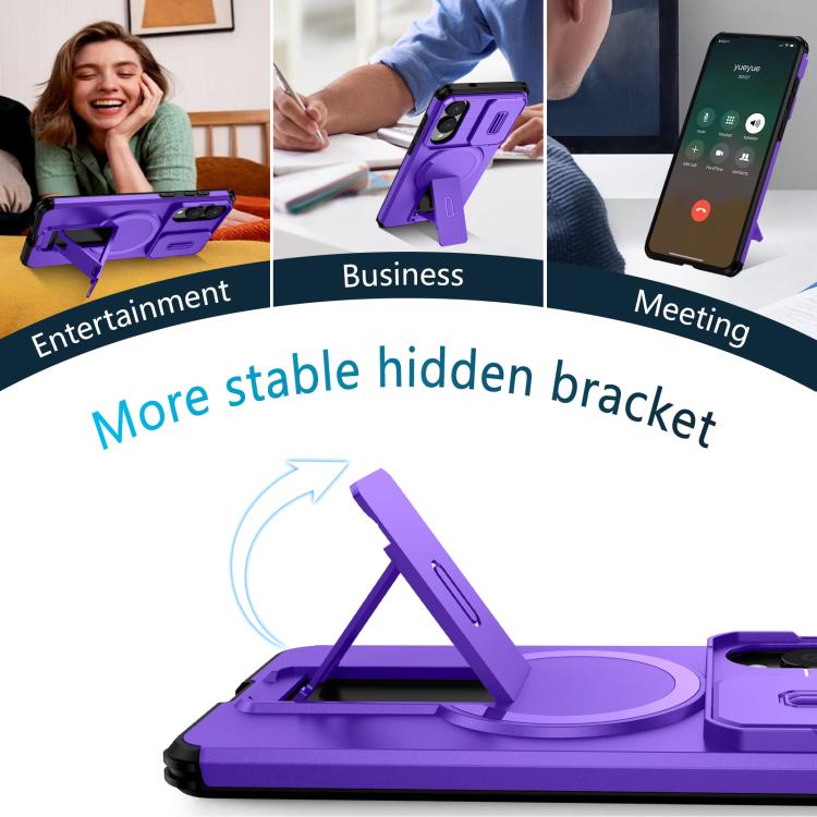 For Samsung Galaxy S25 Edge 5G Sliding Camshield MagSafe Holder Phone Case