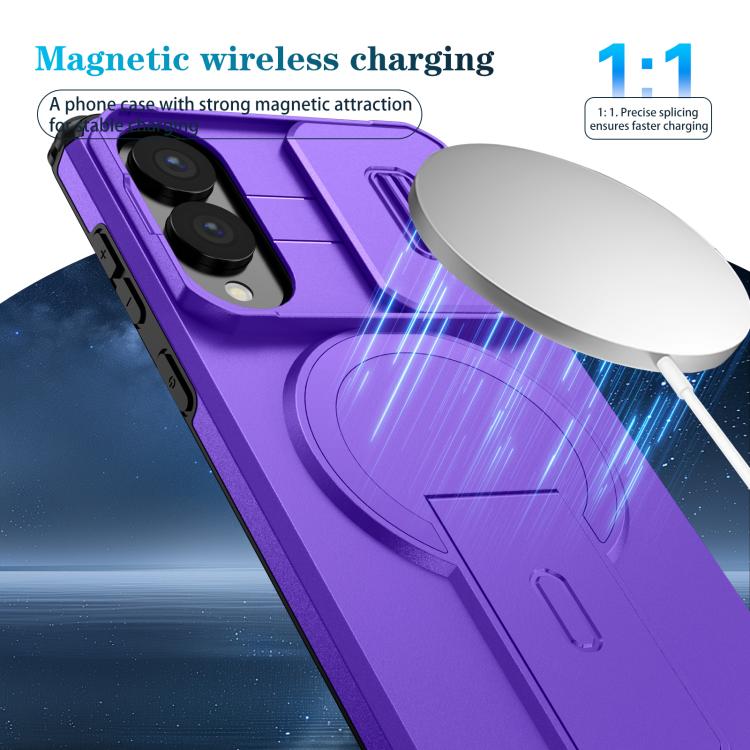 For Samsung Galaxy S25 Edge 5G Sliding Camshield MagSafe Holder Phone Case