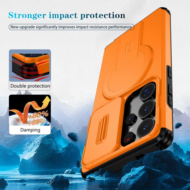 For Samsung Galaxy S25 Ultra 5G Sliding Camshield MagSafe Holder Phone Case