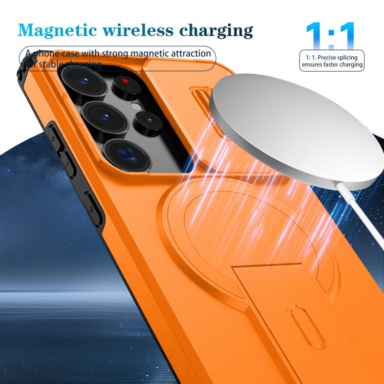 For Samsung Galaxy S25 Ultra 5G Sliding Camshield MagSafe Holder Phone Case