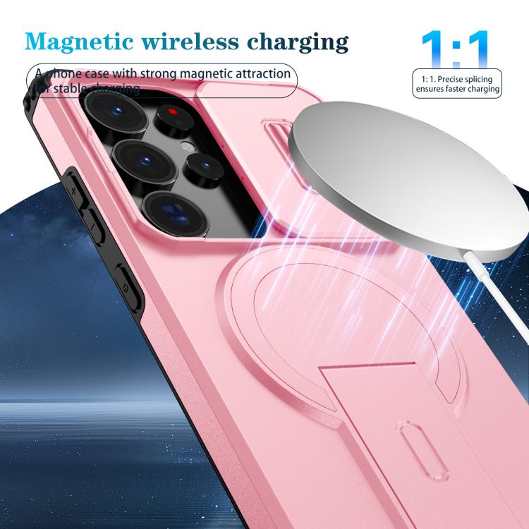 For Samsung Galaxy S25 Ultra 5G Sliding Camshield MagSafe Holder Phone Case