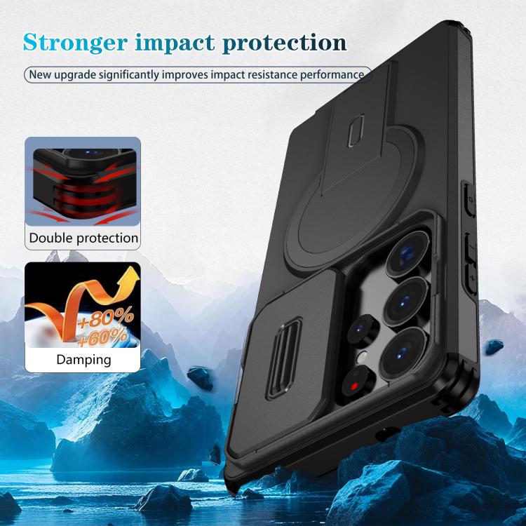 For Samsung Galaxy S25 Ultra 5G Sliding Camshield MagSafe Holder Phone Case