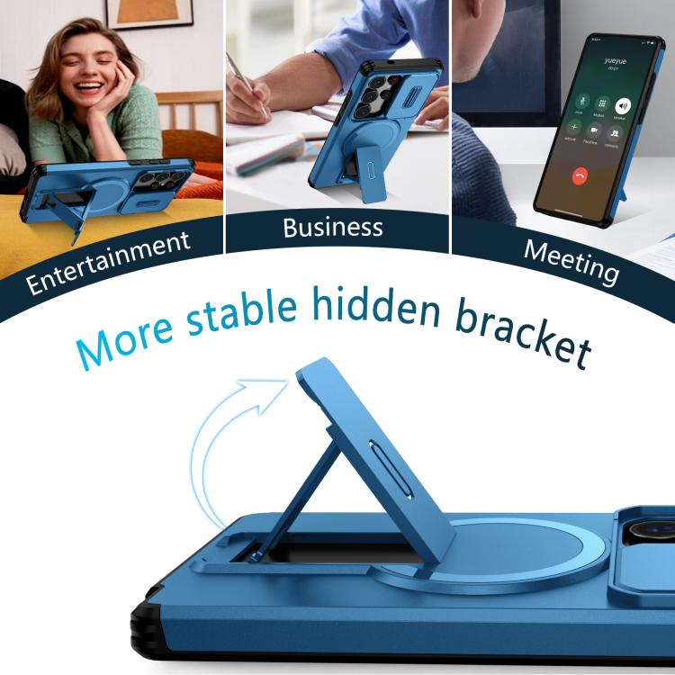 For Samsung Galaxy S25 Ultra 5G Sliding Camshield MagSafe Holder Phone Case