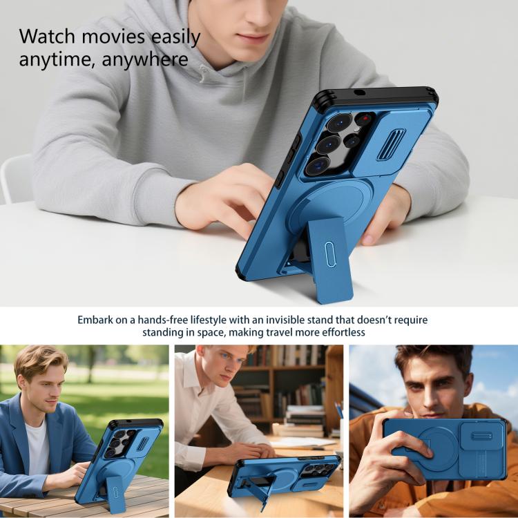 For Samsung Galaxy S25 Ultra 5G Sliding Camshield MagSafe Holder Phone Case