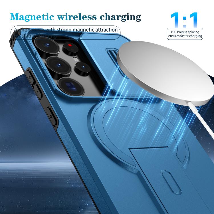 For Samsung Galaxy S25 Ultra 5G Sliding Camshield MagSafe Holder Phone Case