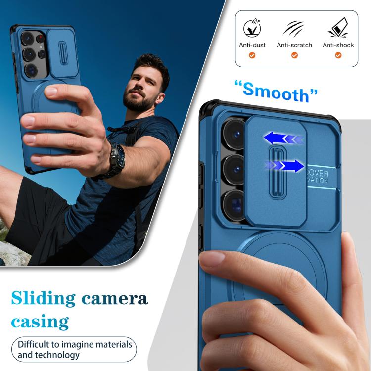 For Samsung Galaxy S25 Ultra 5G Sliding Camshield MagSafe Holder Phone Case