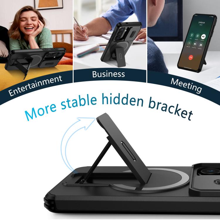 For Samsung Galaxy S26 5G Sliding Camshield MagSafe Holder Phone Case