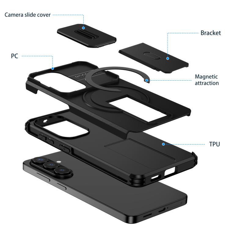 For Samsung Galaxy S26 5G Sliding Camshield MagSafe Holder Phone Case