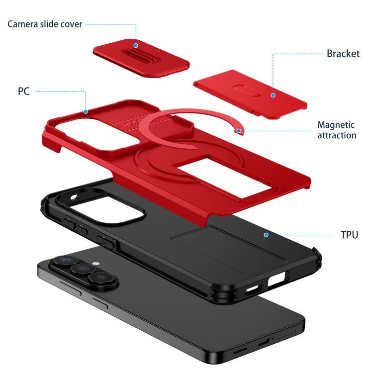 For Samsung Galaxy S26 5G Sliding Camshield MagSafe Holder Phone Case