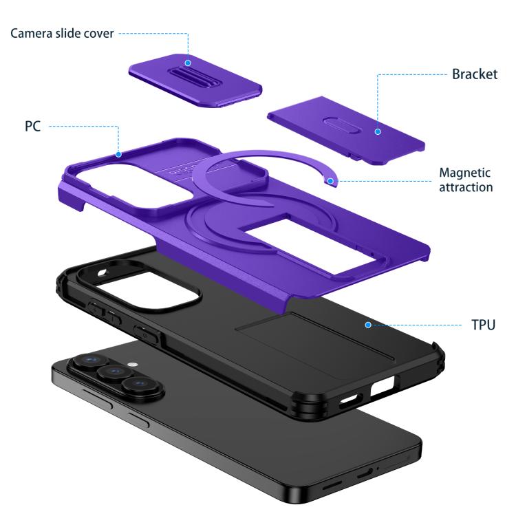 For Samsung Galaxy S26 5G Sliding Camshield MagSafe Holder Phone Case