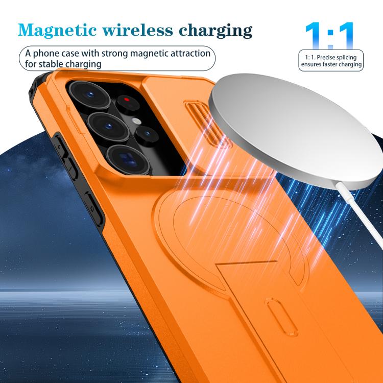 For Samsung Galaxy S26 Ultra 5G Sliding Camshield MagSafe Holder Phone Case