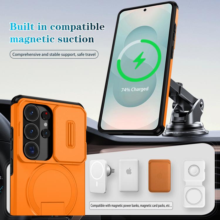 For Samsung Galaxy S26 Ultra 5G Sliding Camshield MagSafe Holder Phone Case