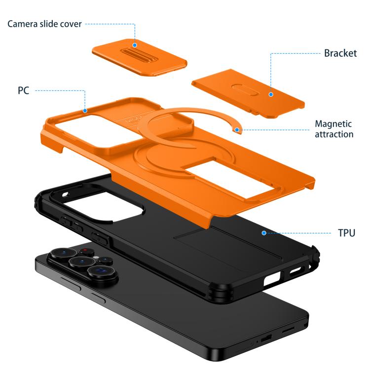 For Samsung Galaxy S26 Ultra 5G Sliding Camshield MagSafe Holder Phone Case