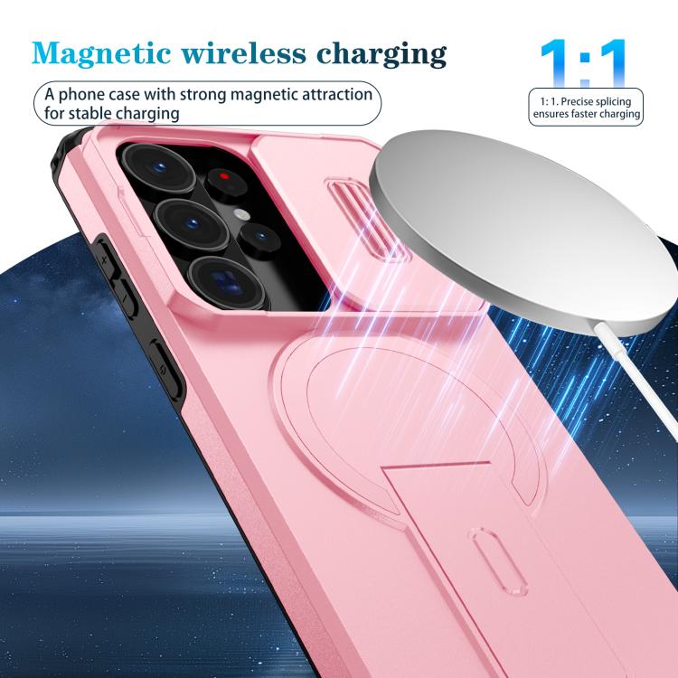 For Samsung Galaxy S26 Ultra 5G Sliding Camshield MagSafe Holder Phone Case
