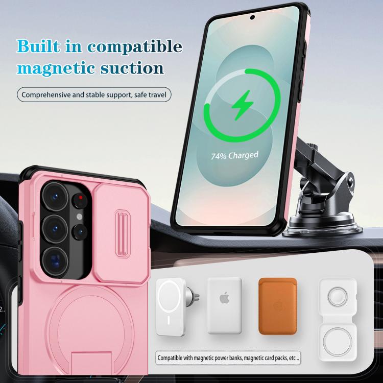 For Samsung Galaxy S26 Ultra 5G Sliding Camshield MagSafe Holder Phone Case