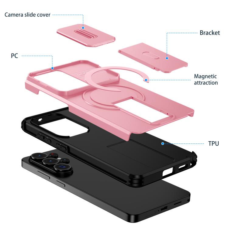 For Samsung Galaxy S26 Ultra 5G Sliding Camshield MagSafe Holder Phone Case