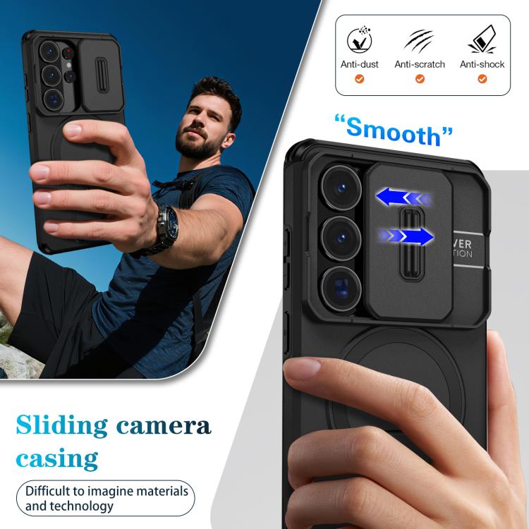 For Samsung Galaxy S26 Ultra 5G Sliding Camshield MagSafe Holder Phone Case