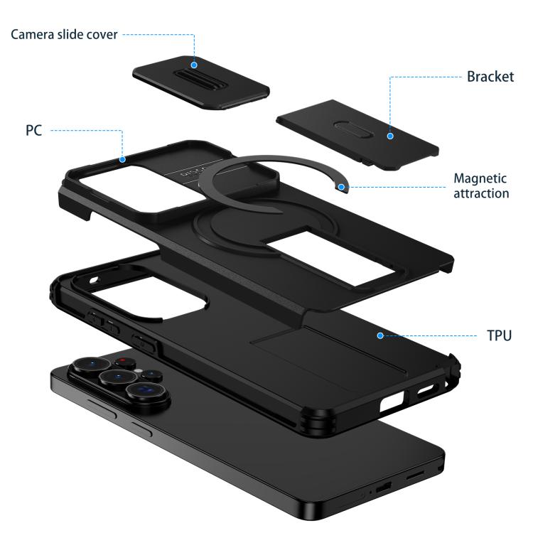 For Samsung Galaxy S26 Ultra 5G Sliding Camshield MagSafe Holder Phone Case