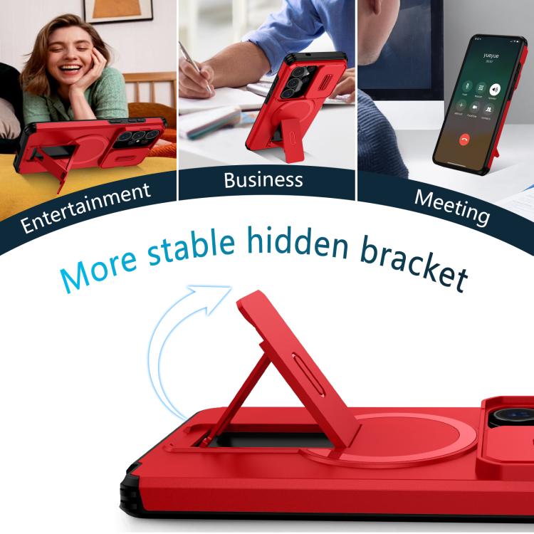 For Samsung Galaxy S26 Ultra 5G Sliding Camshield MagSafe Holder Phone Case