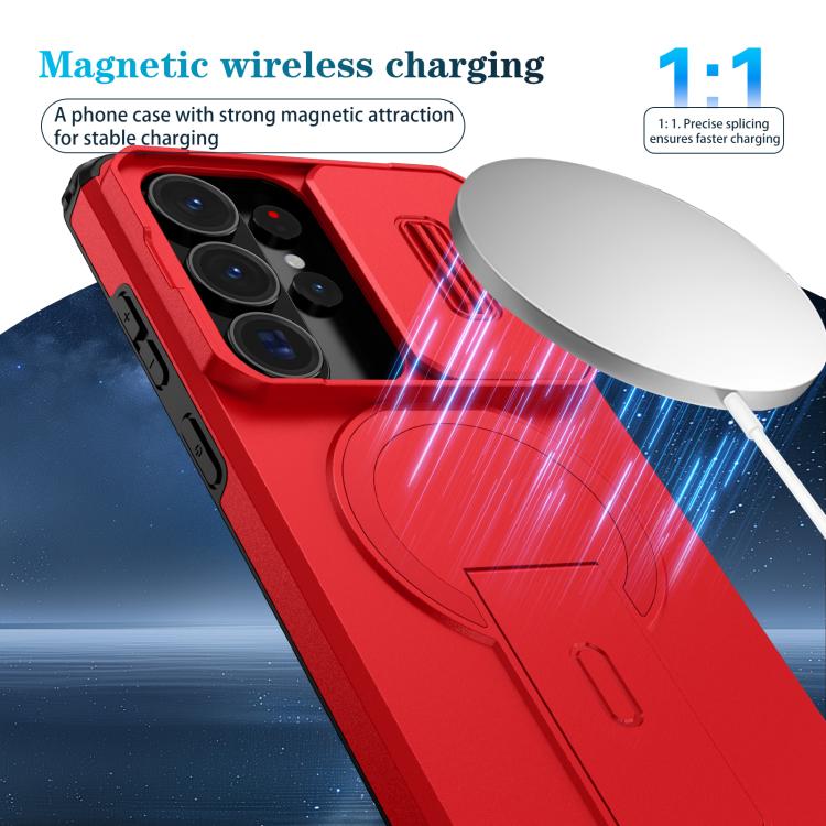 For Samsung Galaxy S26 Ultra 5G Sliding Camshield MagSafe Holder Phone Case