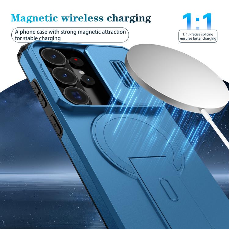 For Samsung Galaxy S26 Ultra 5G Sliding Camshield MagSafe Holder Phone Case