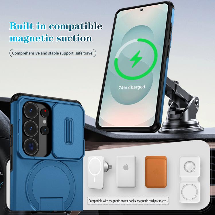 For Samsung Galaxy S26 Ultra 5G Sliding Camshield MagSafe Holder Phone Case