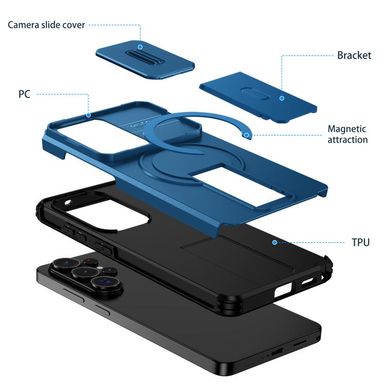 For Samsung Galaxy S26 Ultra 5G Sliding Camshield MagSafe Holder Phone Case