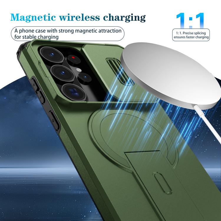 For Samsung Galaxy S26 Ultra 5G Sliding Camshield MagSafe Holder Phone Case