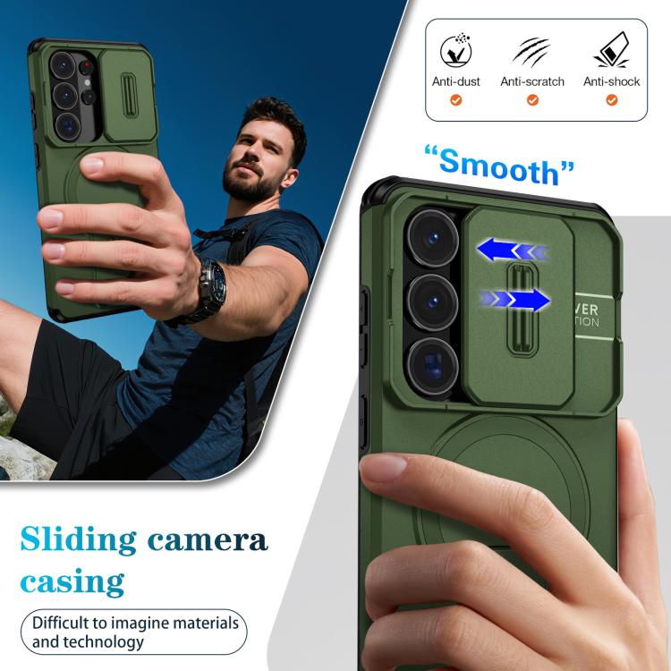 For Samsung Galaxy S26 Ultra 5G Sliding Camshield MagSafe Holder Phone Case