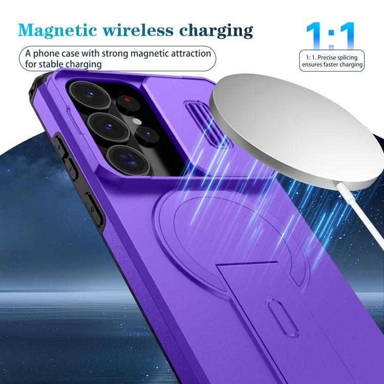 For Samsung Galaxy S26 Ultra 5G Sliding Camshield MagSafe Holder Phone Case