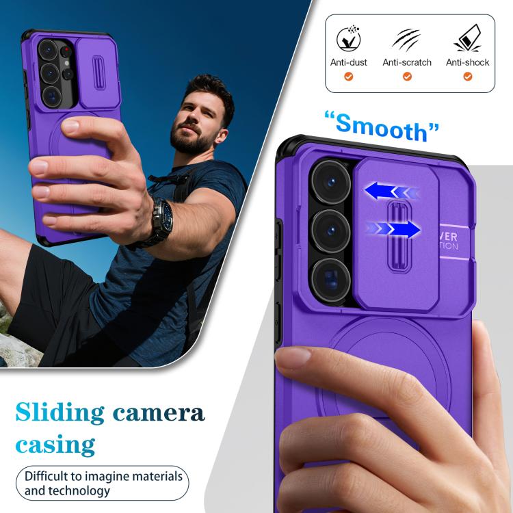 For Samsung Galaxy S26 Ultra 5G Sliding Camshield MagSafe Holder Phone Case